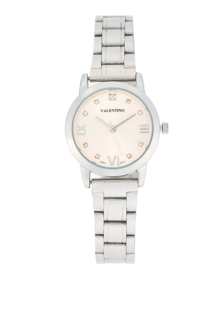 Valentino 20122396-PINK DIAL Stainless Steel Strap Analog Watch for Women-Watch Portal Philippines