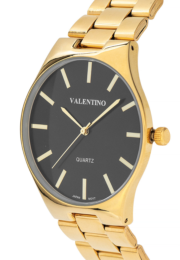 Valentino 20122397-BLACK DIAL Stainless Steel Strap Analog Watch for Women-Watch Portal Philippines