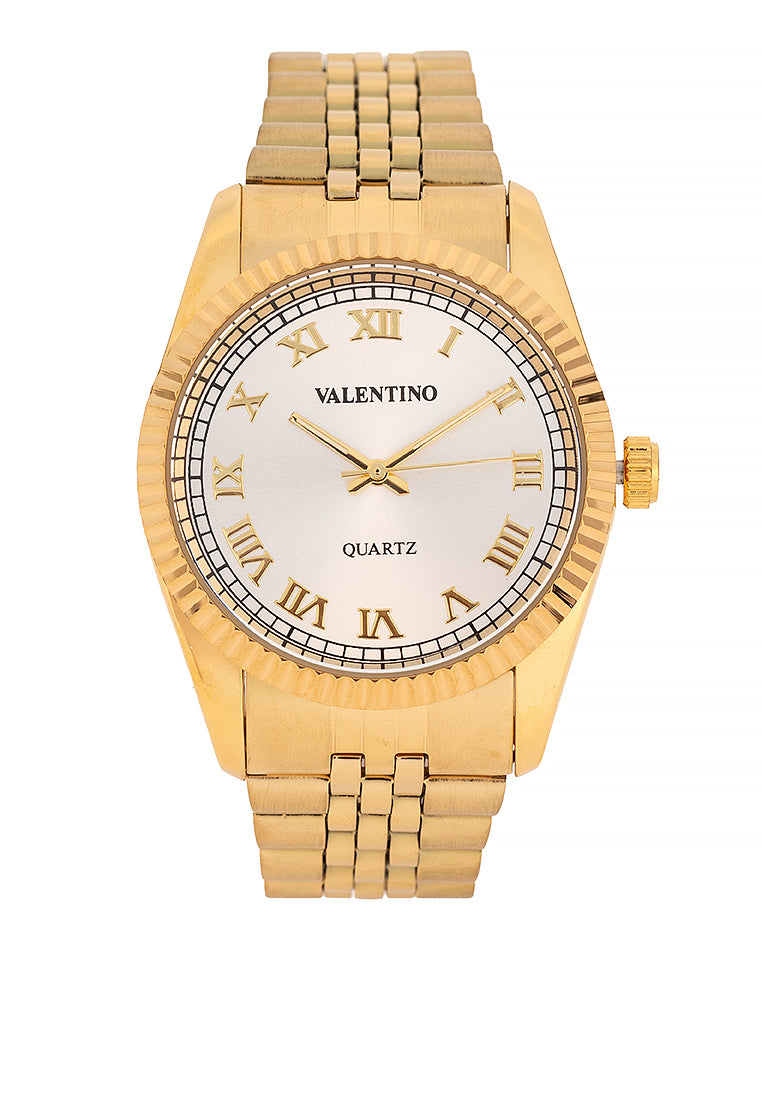 Valentino 20122402-GOLD - SILVER DIAL Stainless Steel Strap Analog Watch for Men-Watch Portal Philippines