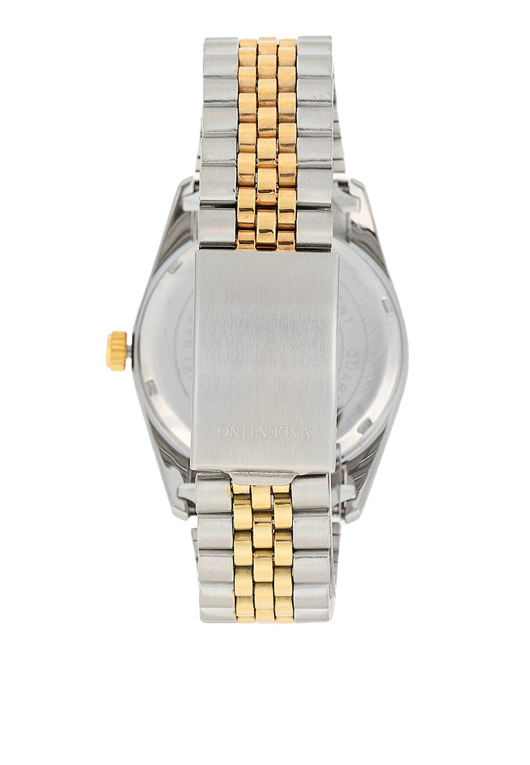 Valentino 20122402-TWO TONE-BLACK DIAL Stainless Steel Strap Analog Watch for Men-Watch Portal Philippines