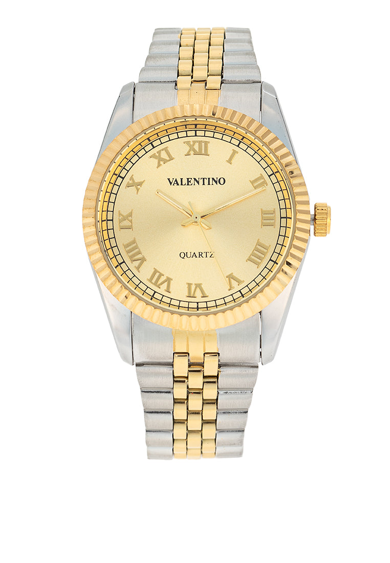 Valentino 20122402-TWO TONE - GOLD DIAL Stainless Steel Strap Analog Watch for Men-Watch Portal Philippines