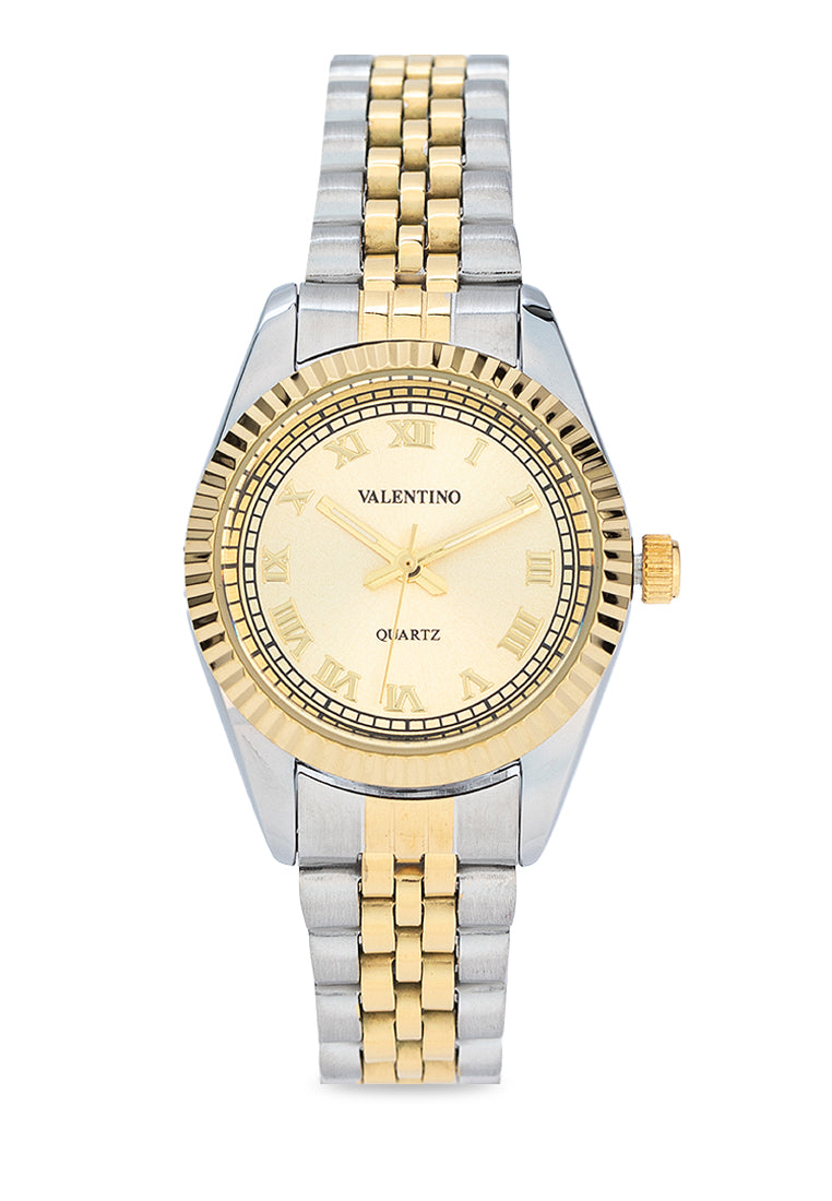 Valentino 20122403-TWO TONE - GOLD DIAL Stainless Steel Strap Analog Watch for Women-Watch Portal Philippines