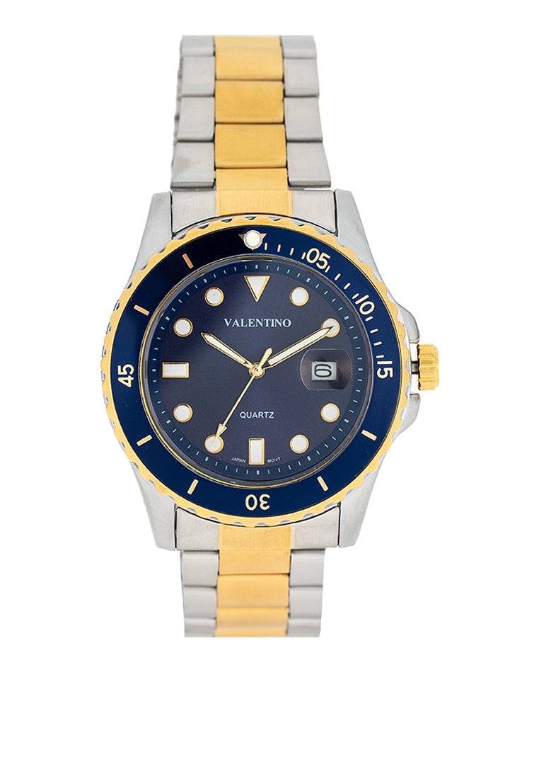 Valentino 20122409-TWO TONE - BLUE DIAL Stainless Steel Strap Analog Watch for Men