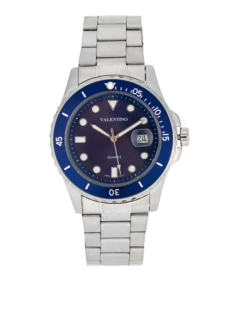Valentino 20122410-BLUE DIAL Stainless Steel Strap Analog Watch for Men-Watch Portal Philippines
