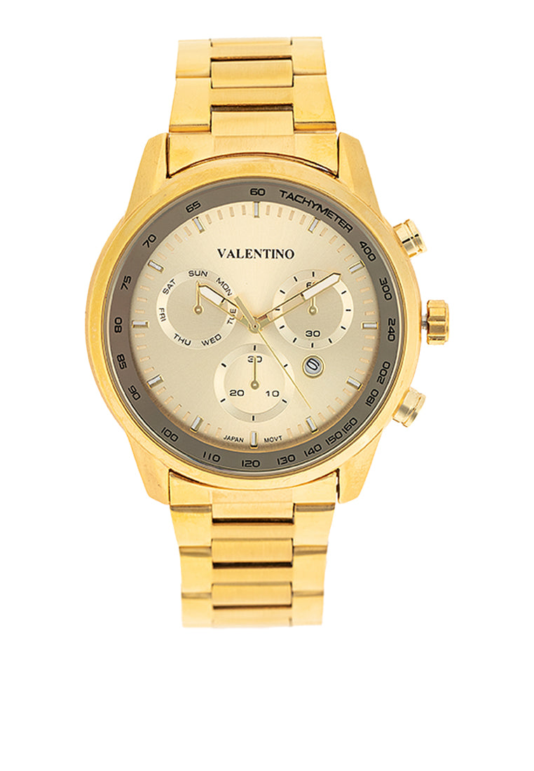 Valentino 20122412-GOLD DIAL Stainless Steel Strap Analog Watch for Men-Watch Portal Philippines