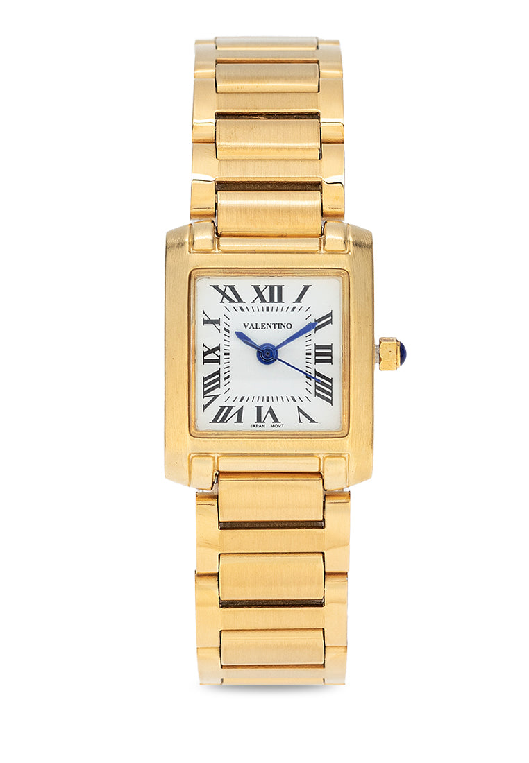 Valentino 20122420-GOLD - WHITE DIAL Stainless Steel Strap Analog Watch for Women-Watch Portal Philippines