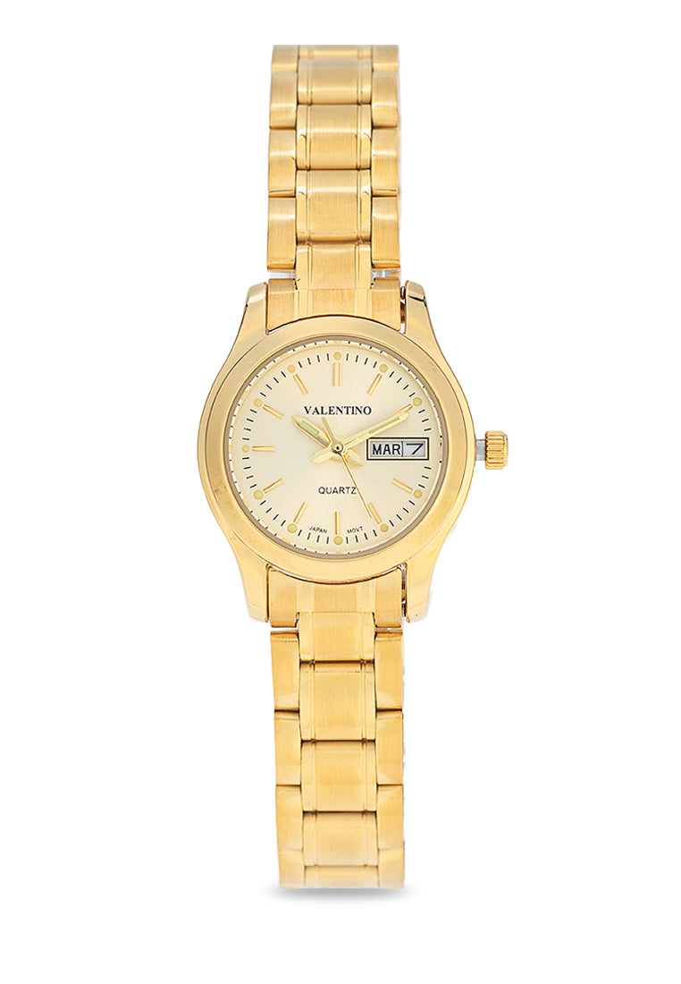 Valentino 20122423-GOLD - GOLD DIAL Stainless Steel Strap Analog Watch for Women-Watch Portal Philippines