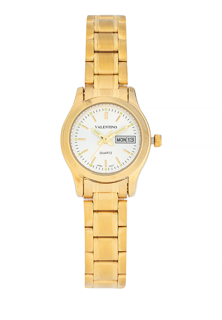 Valentino 20122423-GOLD - SILVER DIAL Stainless Steel Strap Analog Watch for Women-Watch Portal Philippines