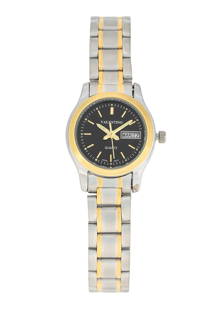Valentino 20122423-TWO TONE - BLACK DIAL Stainless Steel Strap Analog Watch for Women-Watch Portal Philippines