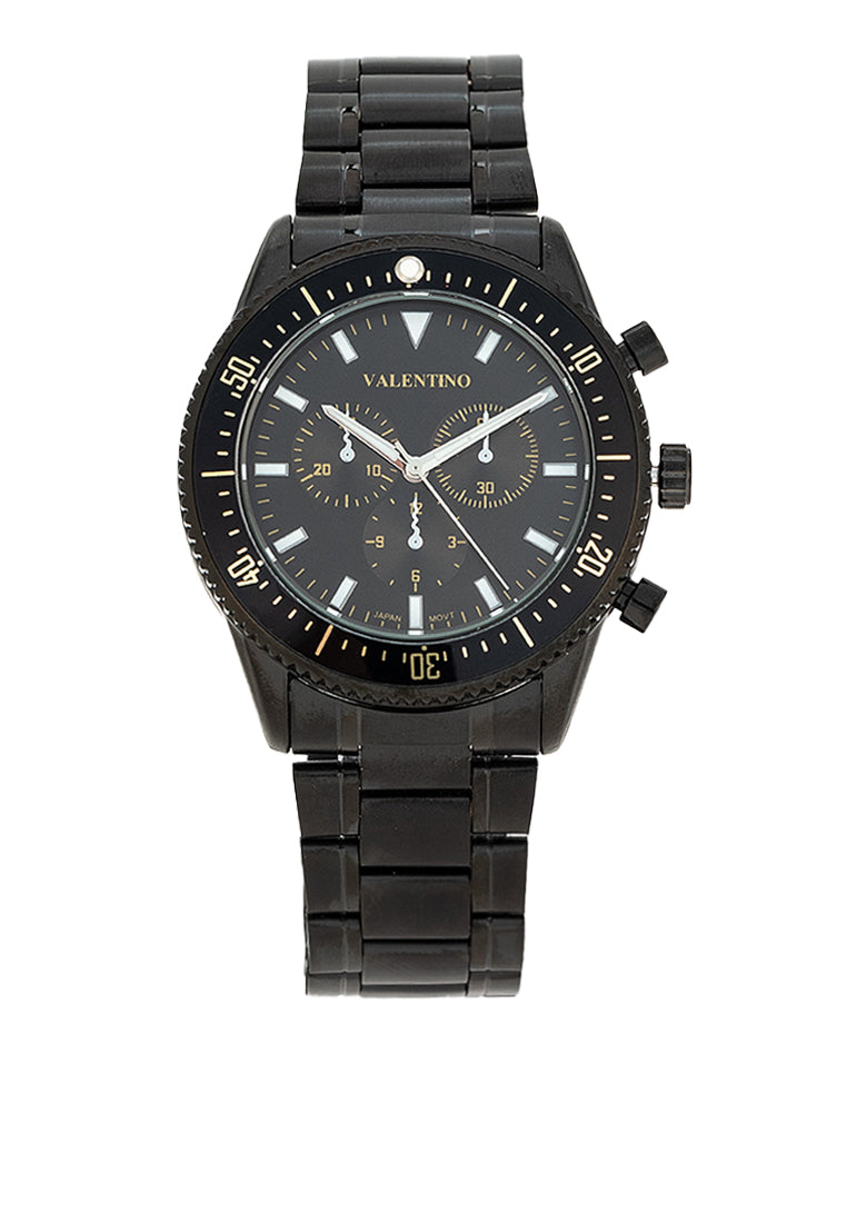 Valentino 20122425-BLACK DIAL Stainless Steel Strap Analog Watch for Men