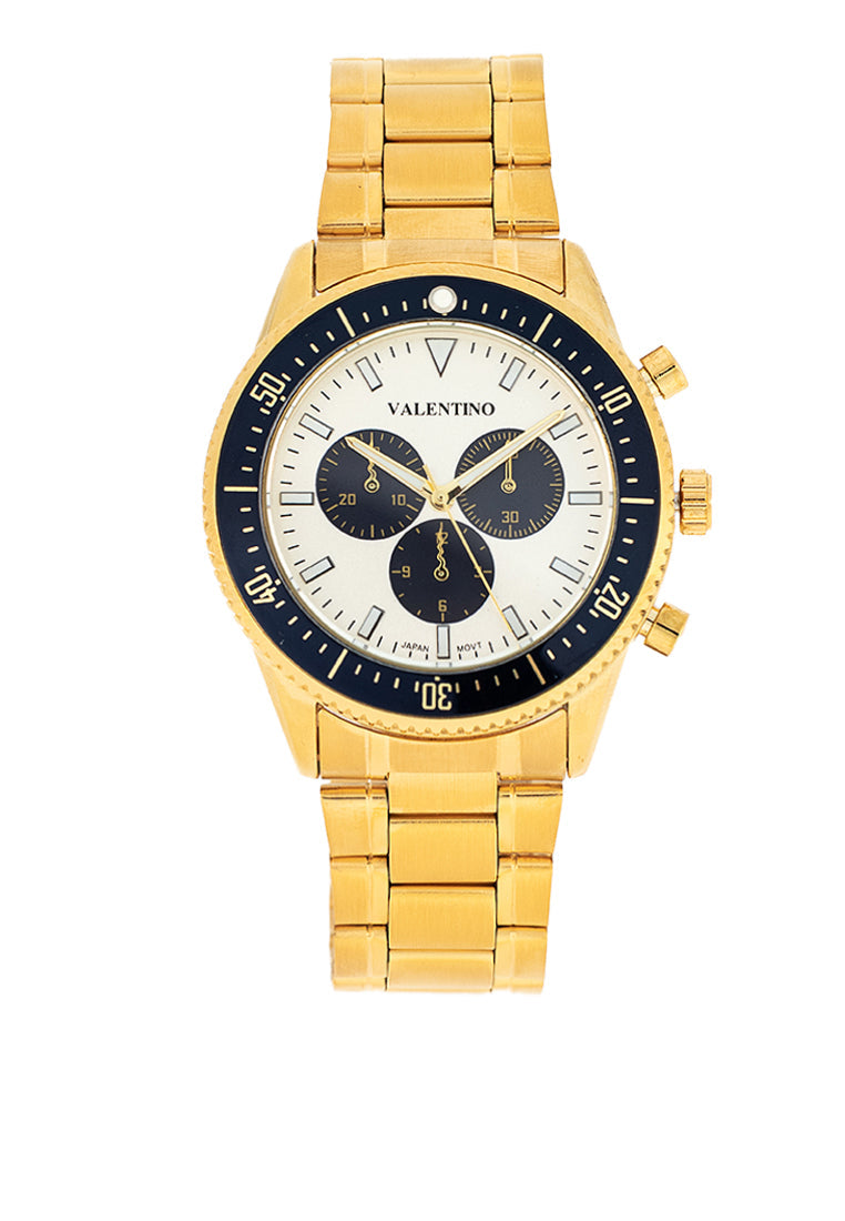 Valentino 20122426-GOLD - SILVER DIAL Stainless Steel Strap Analog Watch for Men-Watch Portal Philippines