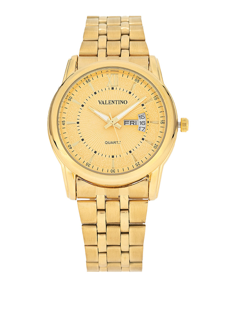 Valentino 20122437-GOLD DIAL Stainless Steel Strap Analog Watch for Men-Watch Portal Philippines