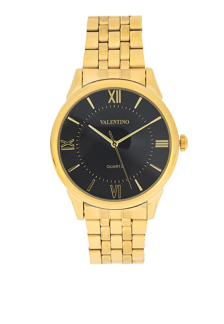 Valentino 20122439-BLACK DIAL Stainless Steel Strap Analog Watch for Men-Watch Portal Philippines