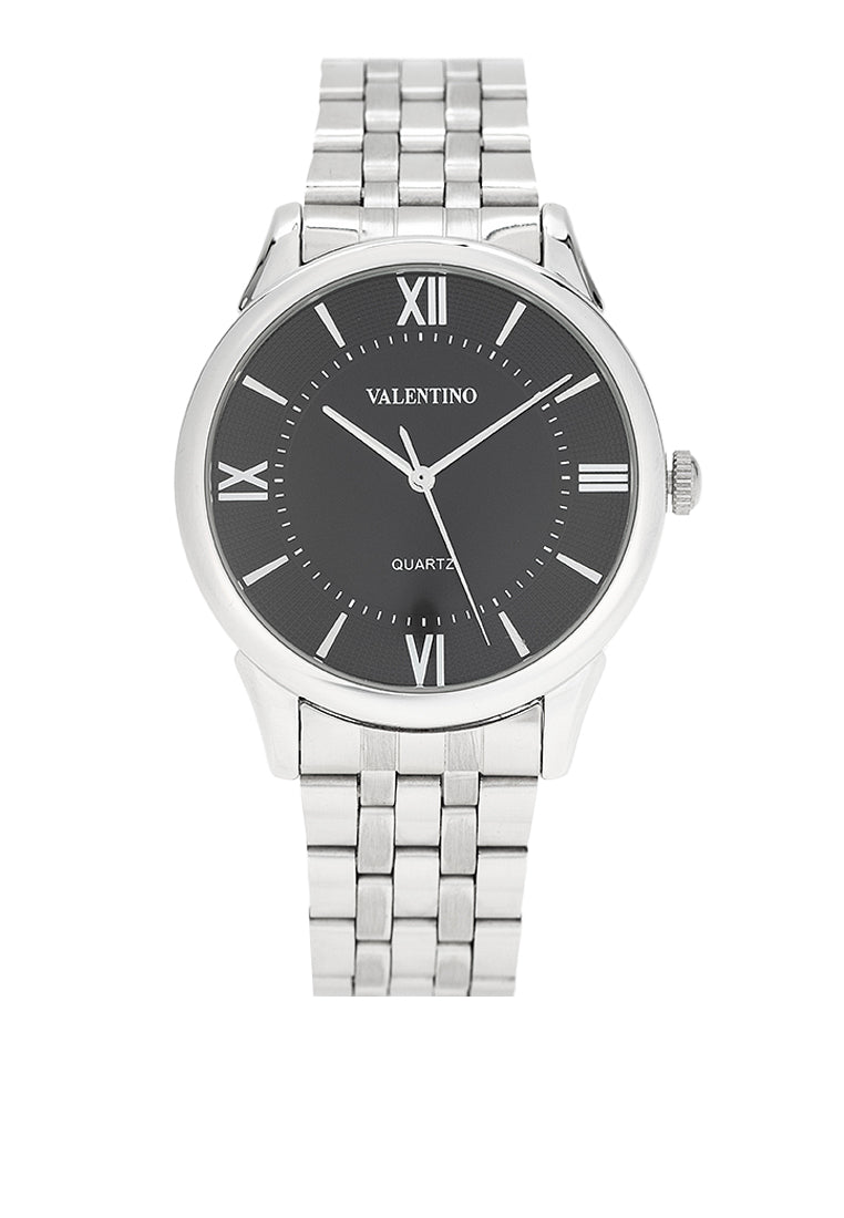 Valentino 20122441-BLACK DIAL Stainless Steel Strap Analog Watch for Men-Watch Portal Philippines