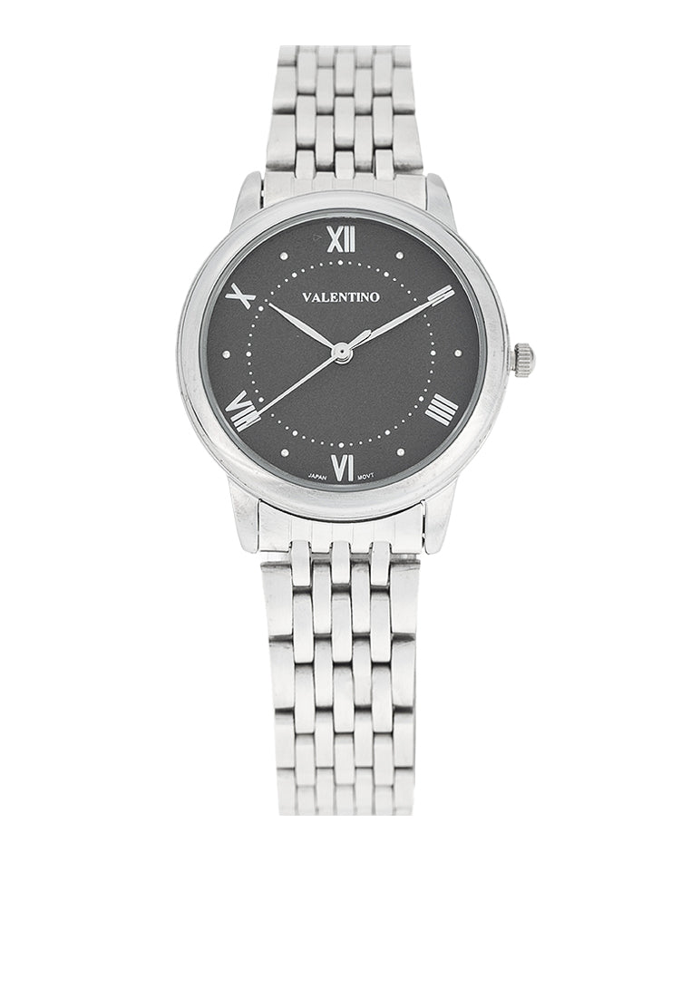 Valentino  20122447-BLACK DIAL Stainless Steel Strap Analog Watch for Women