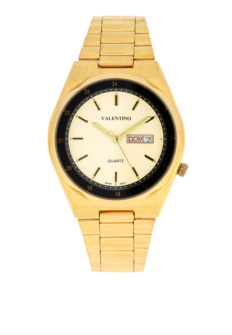 Valentino 20122452-GOLD DIAL Stainless Steel Strap Analog Watch for Men-Watch Portal Philippines