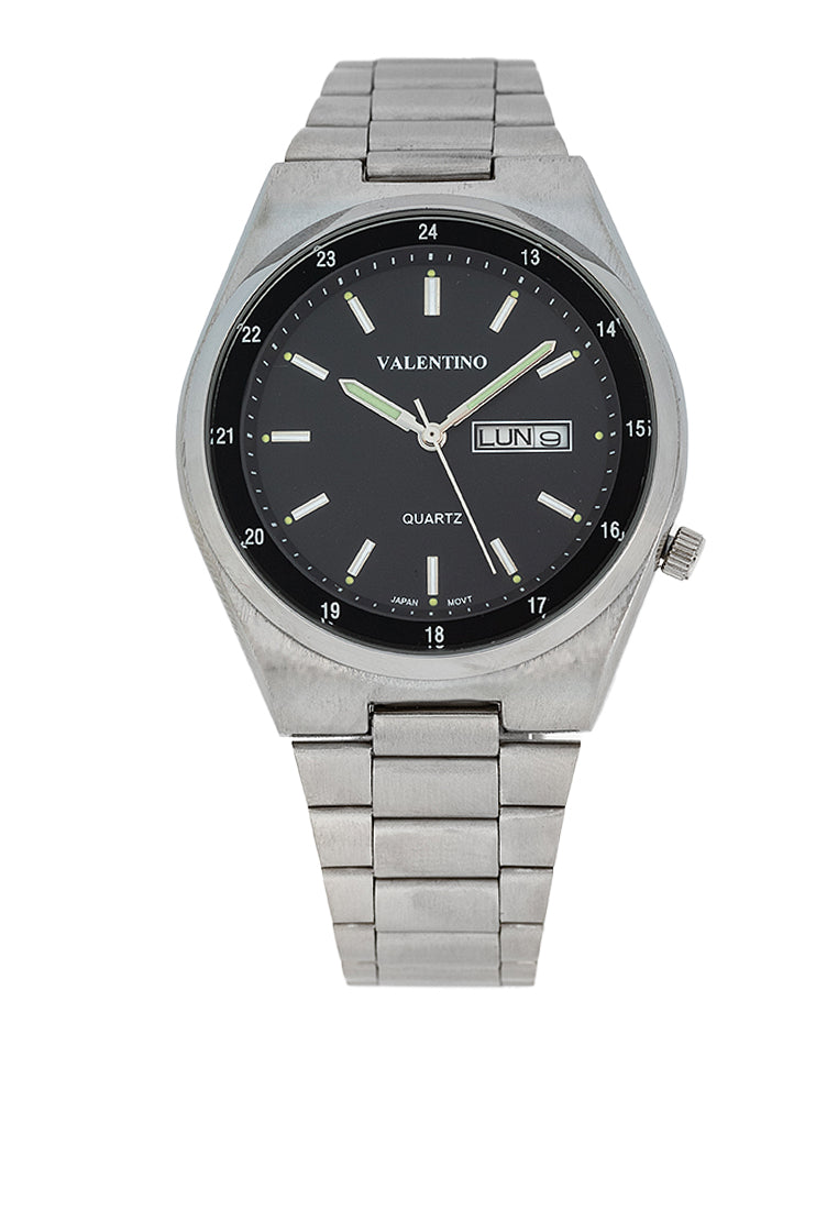 Valentino 20122453-BLACK DIAL Stainless Steel Strap Analog Watch for Men