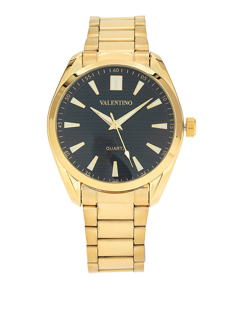 Valentino 20122454-BLACK DIAL Stainless Steel Strap Analog Watch for Men
