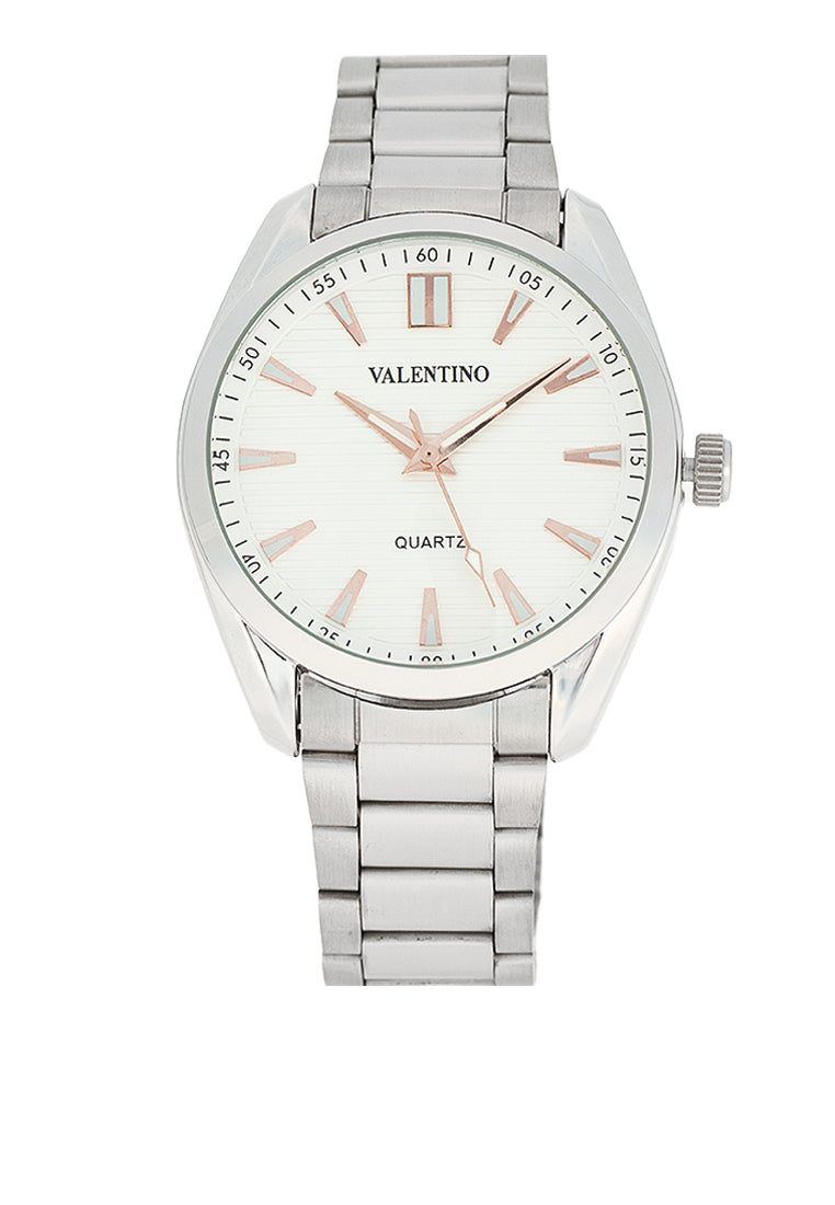 Valentino 20122458-WHITE DIAL - ROSE INDEX Stainless Steel Strap Analog Watch for Men-Watch Portal Philippines