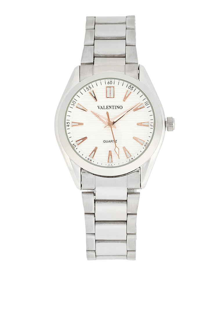 Valentino 20122459-WHITE DIAL - ROSE INDEX Stainless Steel Strap Analog Watch for Women-Watch Portal Philippines