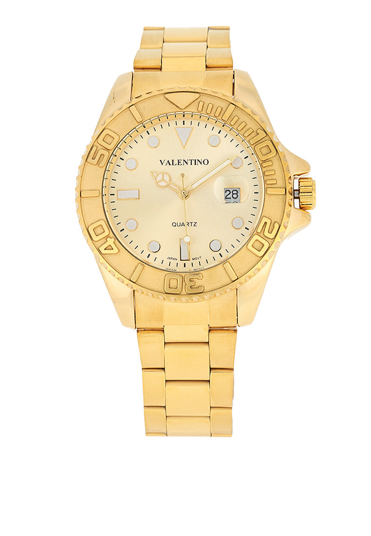 Valentino 20122463-GOLD DIAL Stainless Steel Strap Analog Watch for Men-Watch Portal Philippines