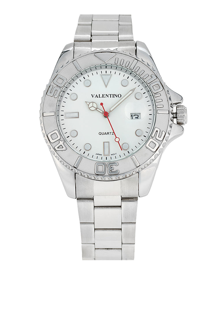 Valentino 20122465-White Diak Analog Stainless Steel Strap Watch For Men-Watch Portal Philippines