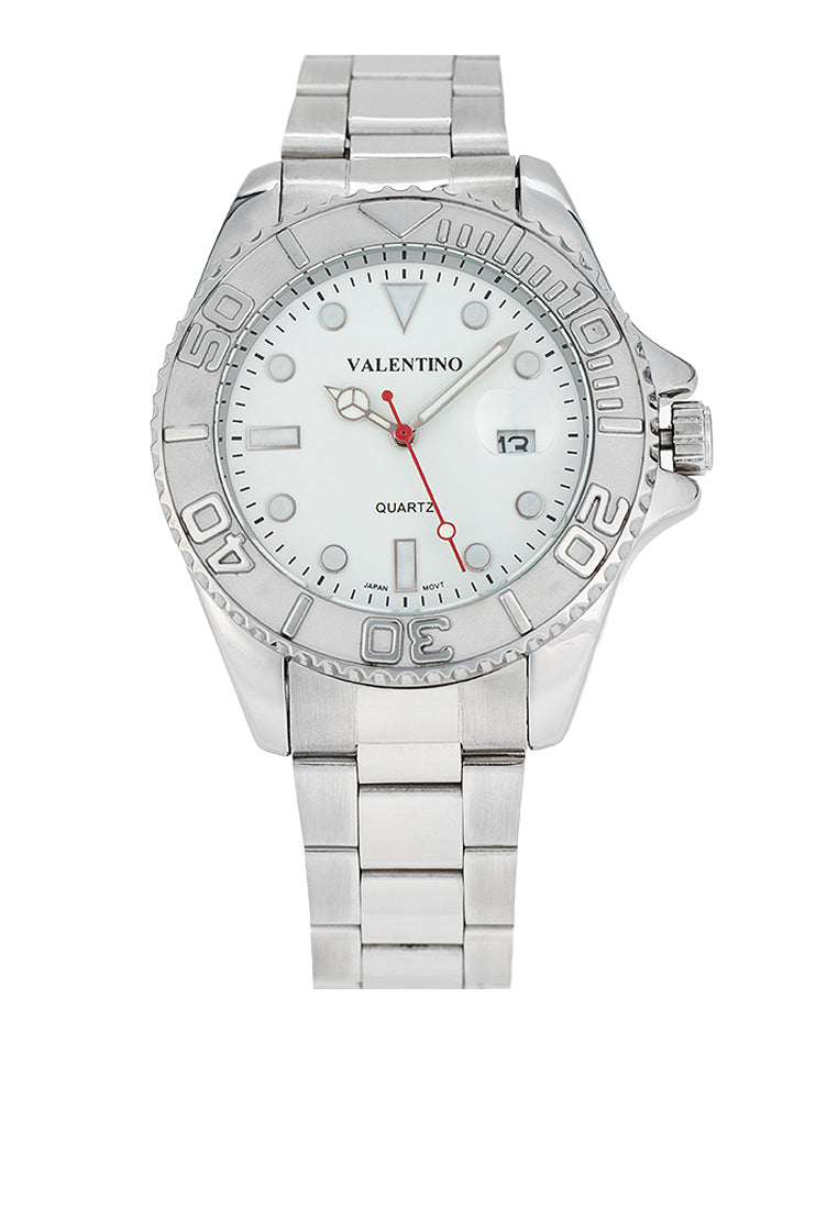 Valentino 20122465-WHITE DIAL Stainless Steel Strap Analog Watch for Men-Watch Portal Philippines