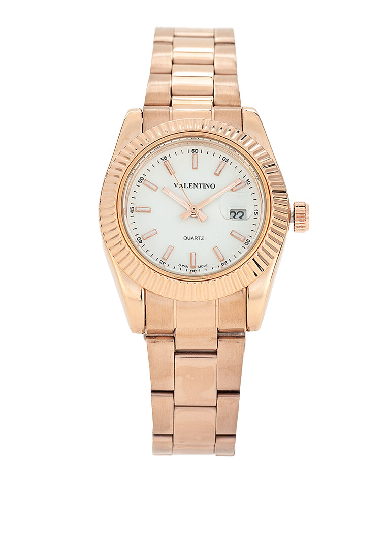 Valentino 20122468-ROSE - WHITE DIAL Stainless Steel Strap Analog Watch for Women-Watch Portal Philippines