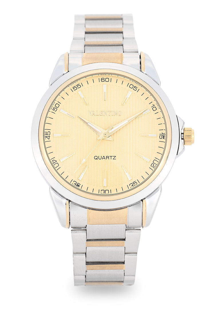 Valentino 20122503-TWO TONE-GOLD DIAL Analog Stainless Steel Strap Watch for Men-Watch Portal Philippines