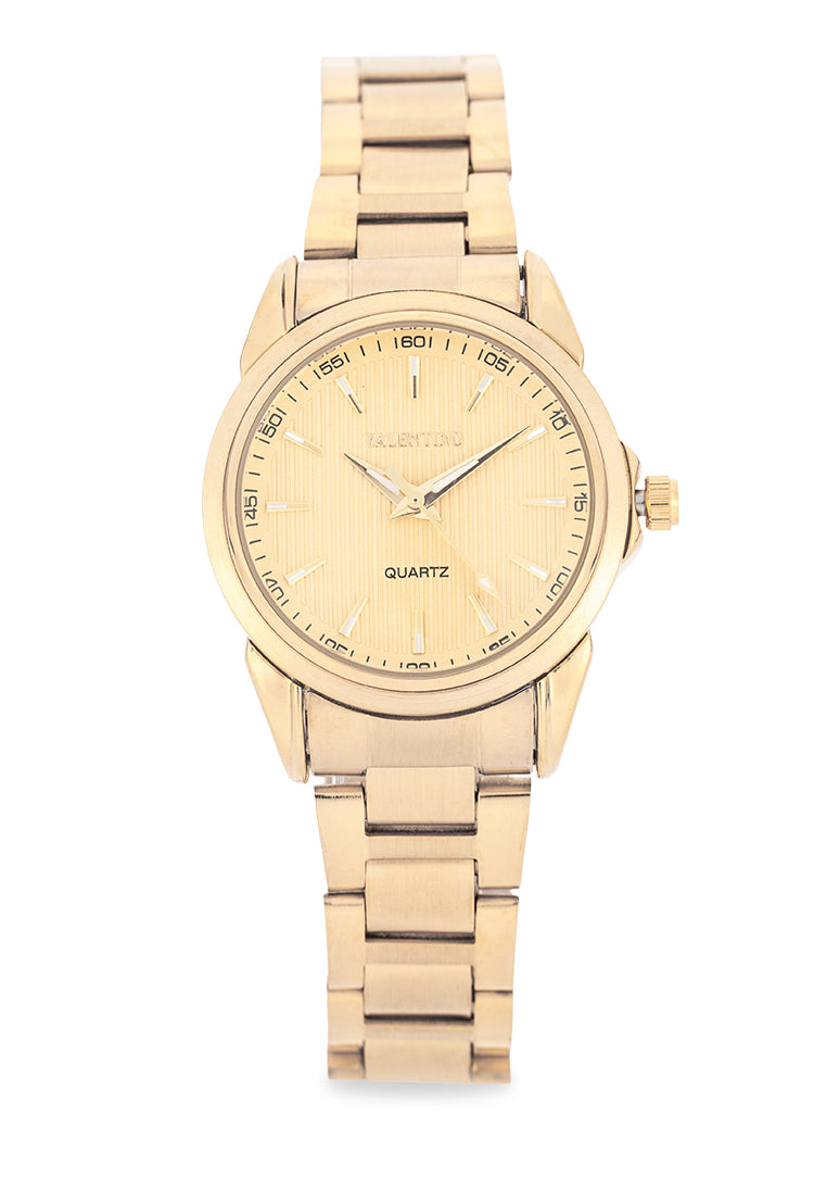 Valentino 20122504-GOLD-GOLD DIAL Analog Stainless Steel Strap Watch for Women-Watch Portal Philippines