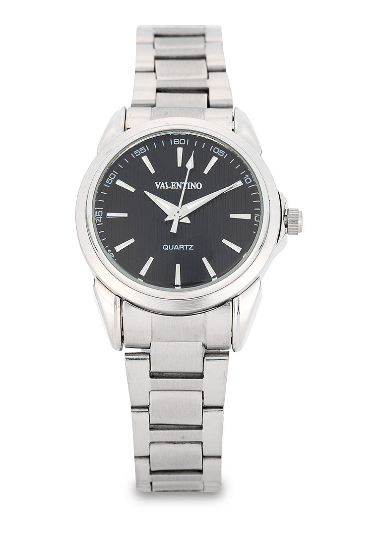 Valentino 20122506-BLACK DIAL Analog Stainless Steel Strap Watch for Women-Watch Portal Philippines