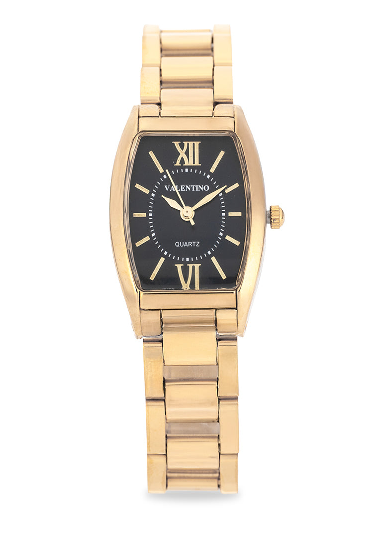 Valentino 20122507-BLACK DIAL Analog Stainless Steel Strap Watch for Women-Watch Portal Philippines