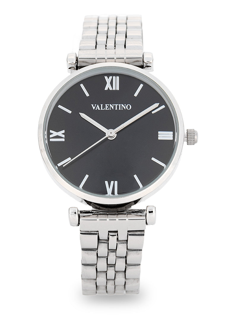 Valentino 20122514-BLACK DIAL Analog Stainless Steel Strap Watch for Women-Watch Portal Philippines