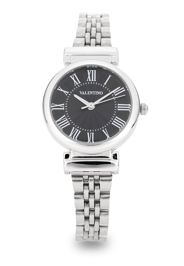 Valentino 20122519-BLACK DIAL Analog Stainless Steel Strap Watch for Women-Watch Portal Philippines