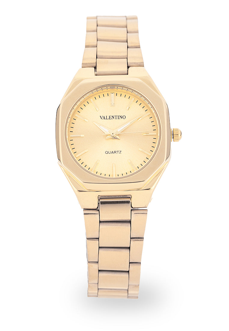Valentino 20122520-GOLD-GOLD DIAL Analog Stainless Steel Strap Watch for Women-Watch Portal Philippines