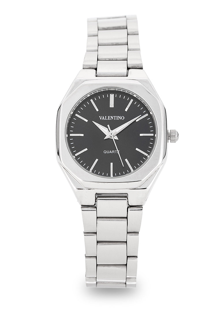 Valentino 20122521-BLACK DIAL Analog Stainless Steel Strap Watch for Women-Watch Portal Philippines
