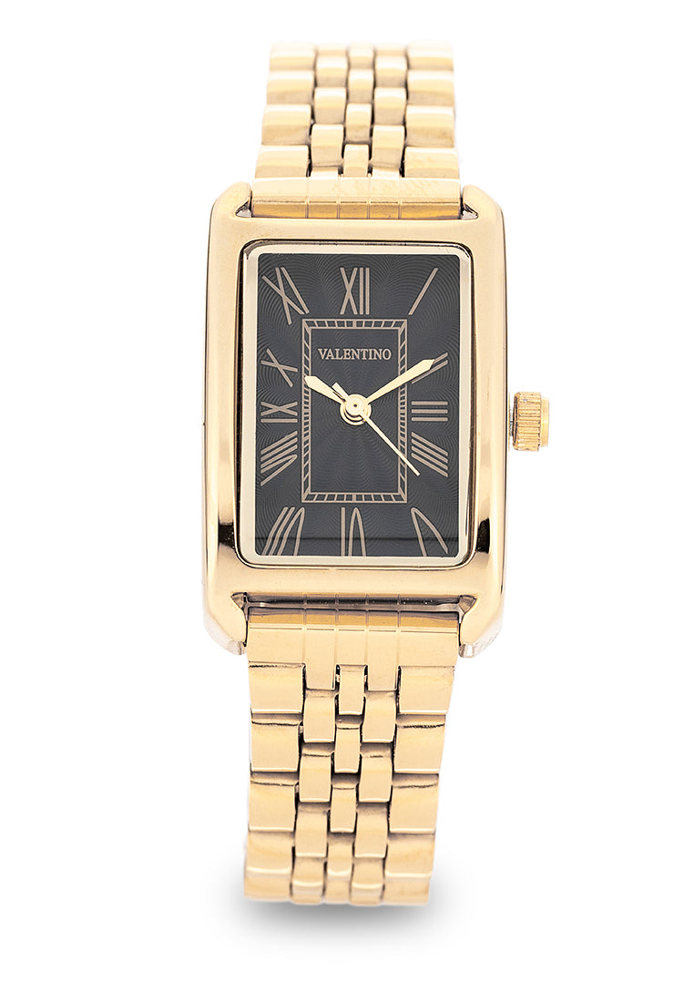 Valentino 20122522-BLACK DIAL Analog Stainless Steel Strap Watch for Women-Watch Portal Philippines
