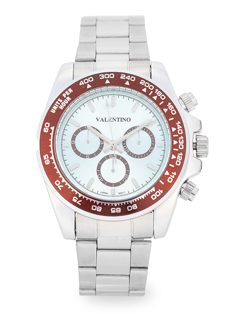 Valentino 20122552-LIGHT BLUE DIAL Analog Stainless Steel Strap Watch for Men-Watch Portal Philippines