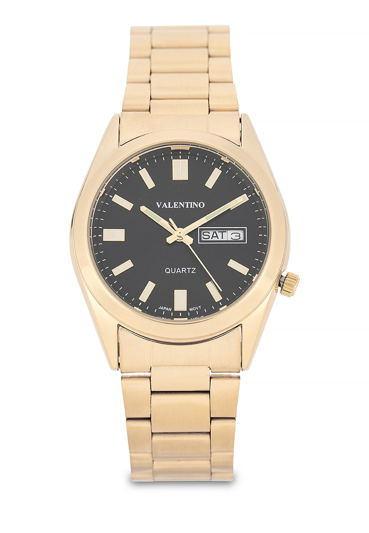 Valentino 20122553-BLACK DIAL Analog Stainless Steel Strap Watch for Men-Watch Portal Philippines