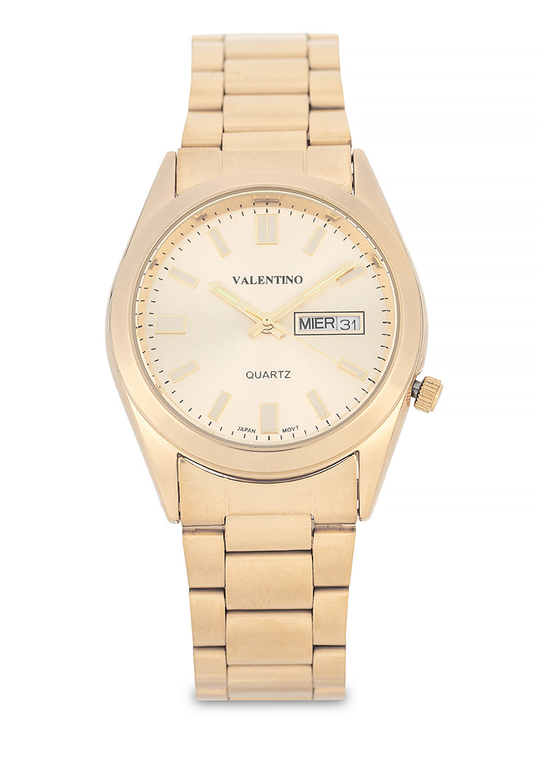 Valentino 20122553-GOLD DIAL Analog Stainless Steel Strap Watch for Men-Watch Portal Philippines