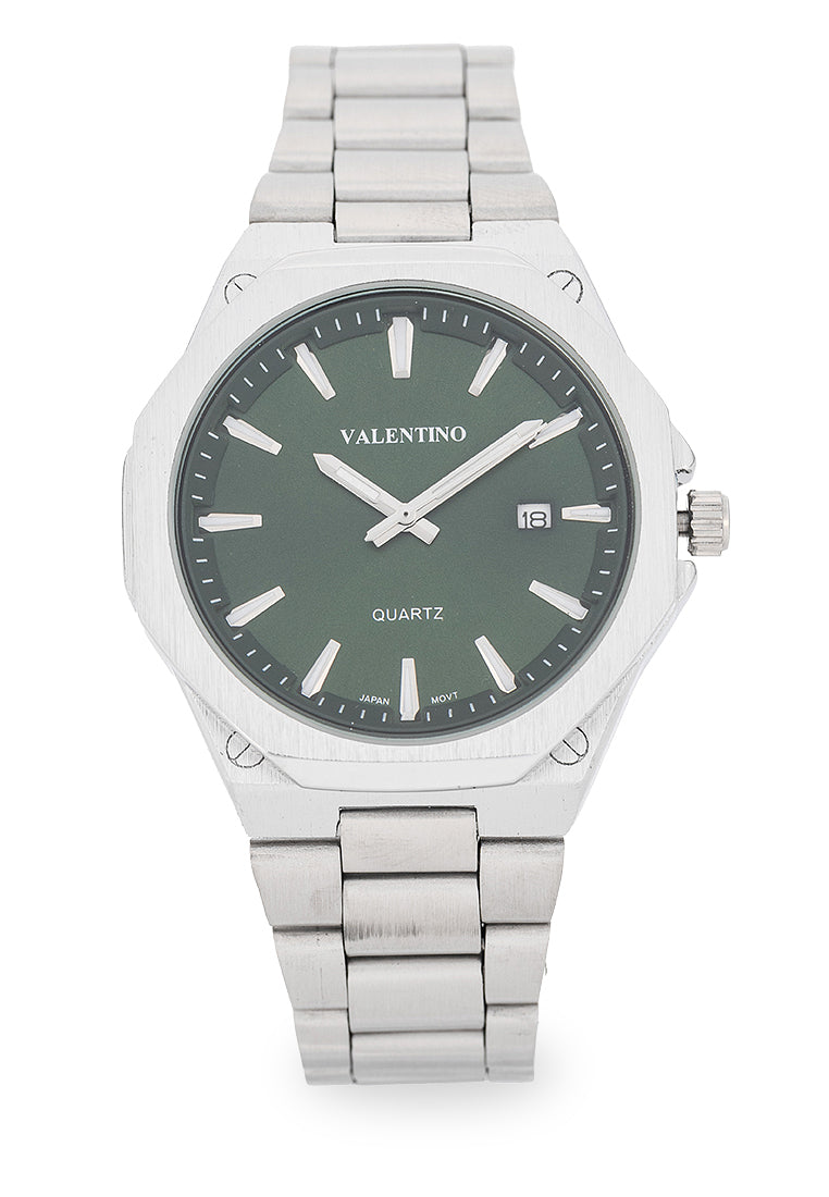 Valentino 20122562-GREEN DIAL Analog Stainless Steel Strap Watch for Men-Watch Portal Philippines