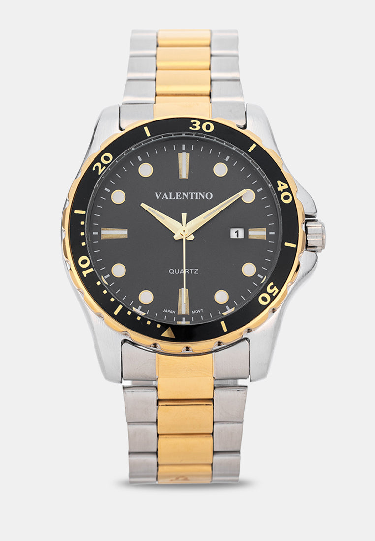 Valentino 20122571-TWO TONE-BLUE DIAL Analog Stainless Band Watch for Men-Watch Portal Philippines