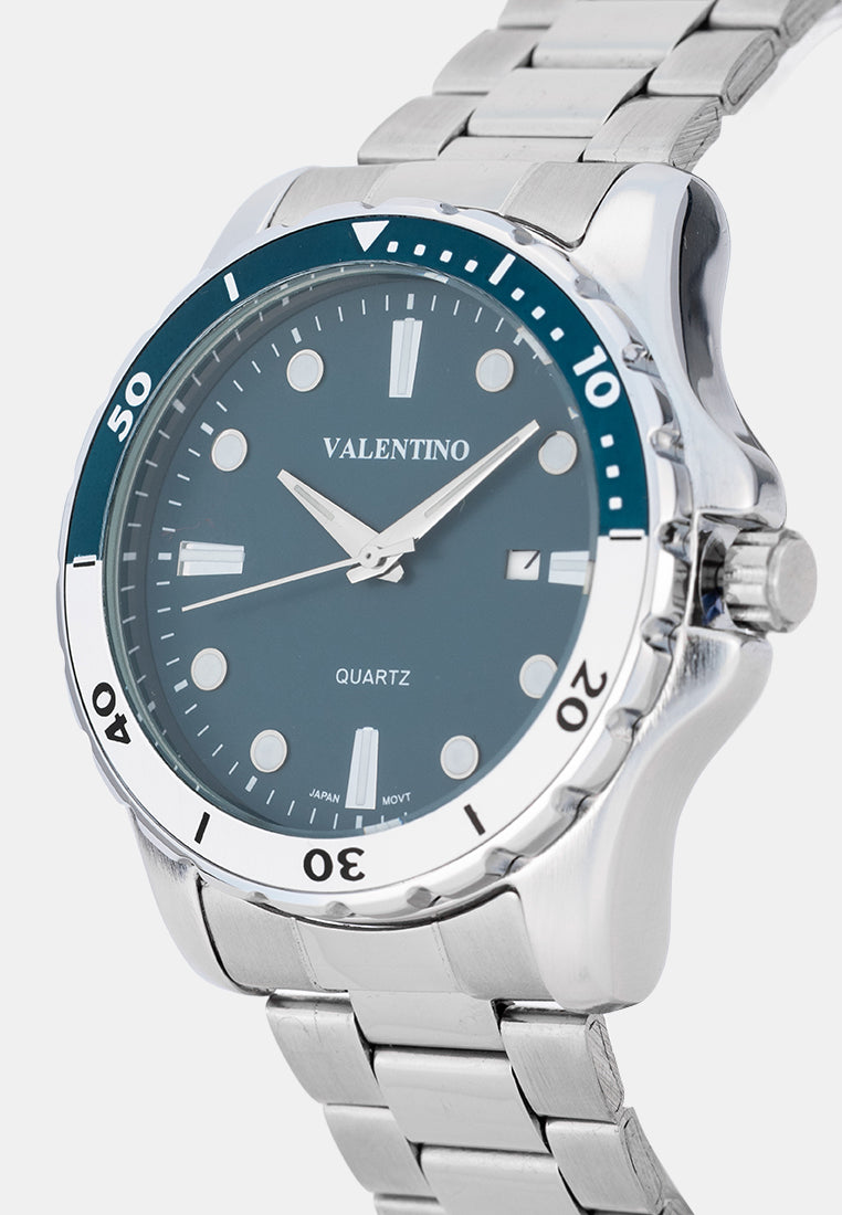 Valentino 20122572-BLUE DIAL Analog Stainless Band Watch for Men-Watch Portal Philippines