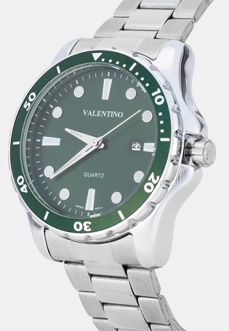 Valentino 20122572-GREEN DIAL Analog Stainless Band Watch for Men-Watch Portal Philippines