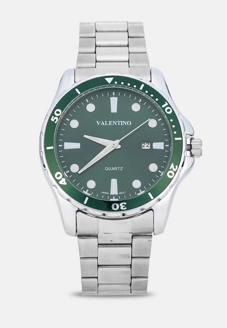 Valentino 20122572-GREEN DIAL Analog Stainless Band Watch for Men-Watch Portal Philippines