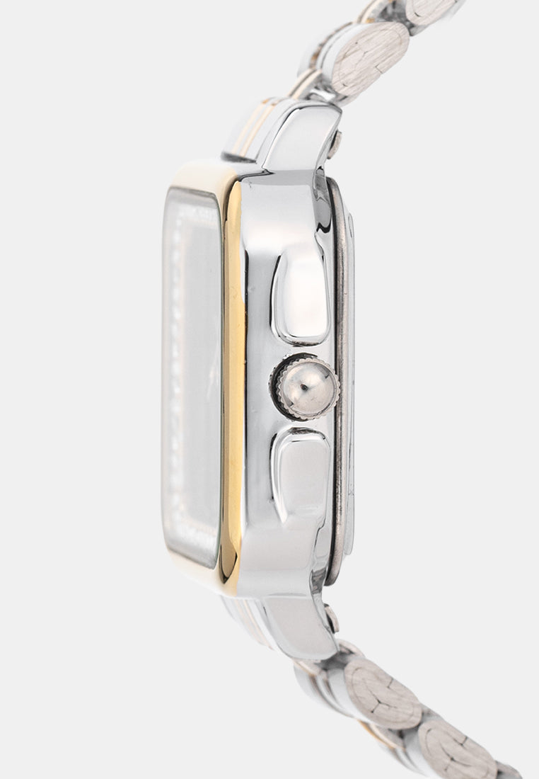 Valentino 20122573-TWO TONE-BLACK DIAL Analog Stainless Band Watch for Women-Watch Portal Philippines