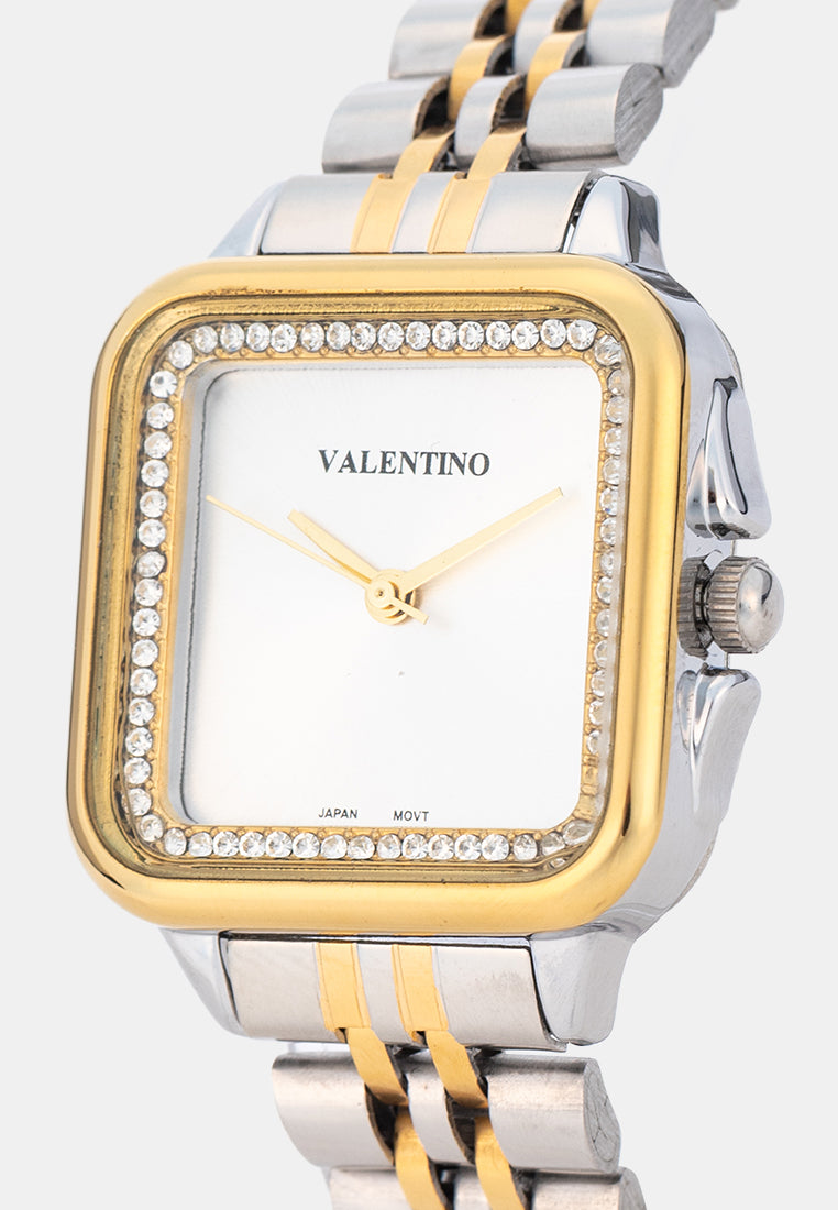 Valentino 20122573-TWO TONE-SILVER DIAL Analog Stainless Band Watch for Women-Watch Portal Philippines