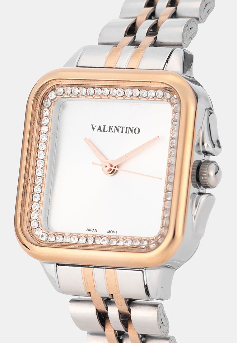 Valentino 20122574-TWO TONE-SILVER DIAL Analog Stainless Band Watch for Women-Watch Portal Philippines