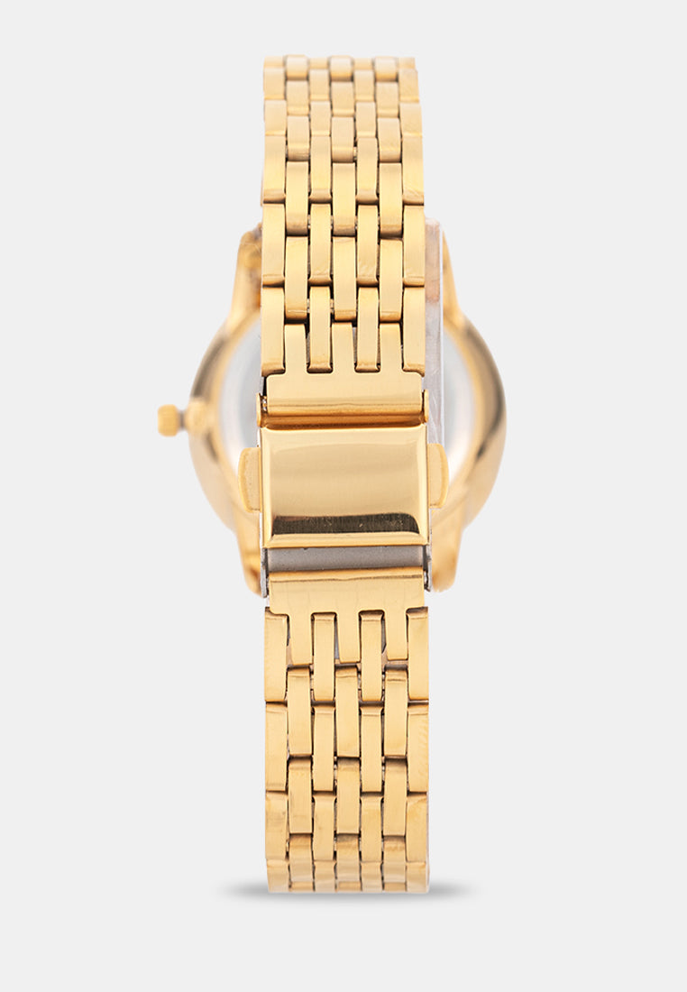 Valentino 20122576-GOLD-GREEN DIAL Analog Stainless Band Watch for Women-Watch Portal Philippines