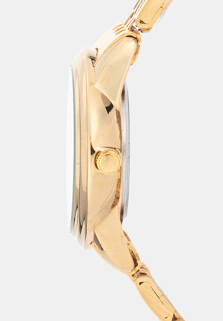 Valentino 20122576-GOLD-GREEN DIAL Analog Stainless Band Watch for Women-Watch Portal Philippines